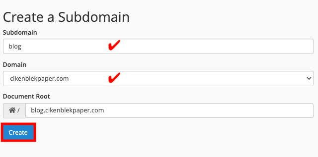 apa itu subdomain create