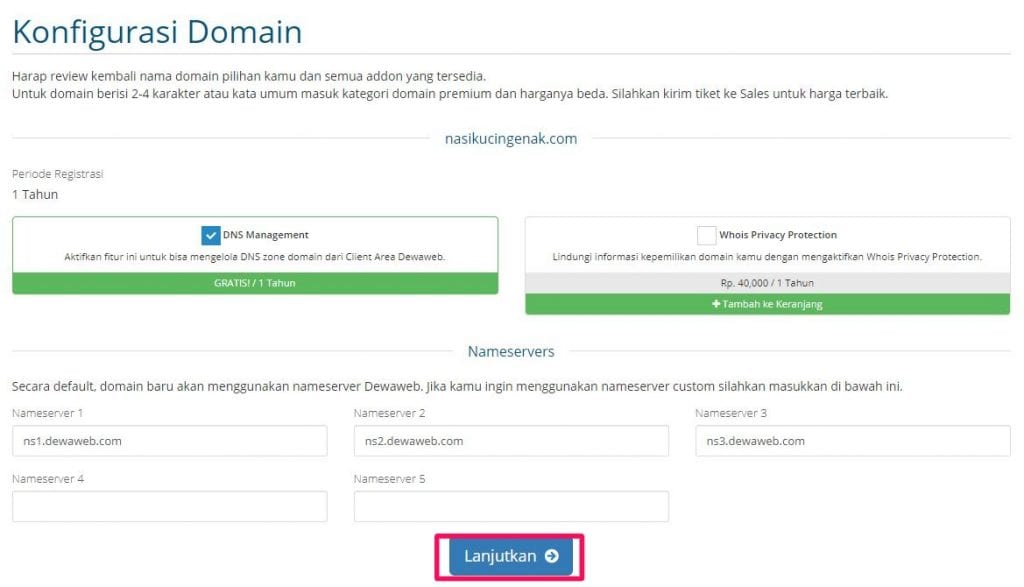 cara beli domain