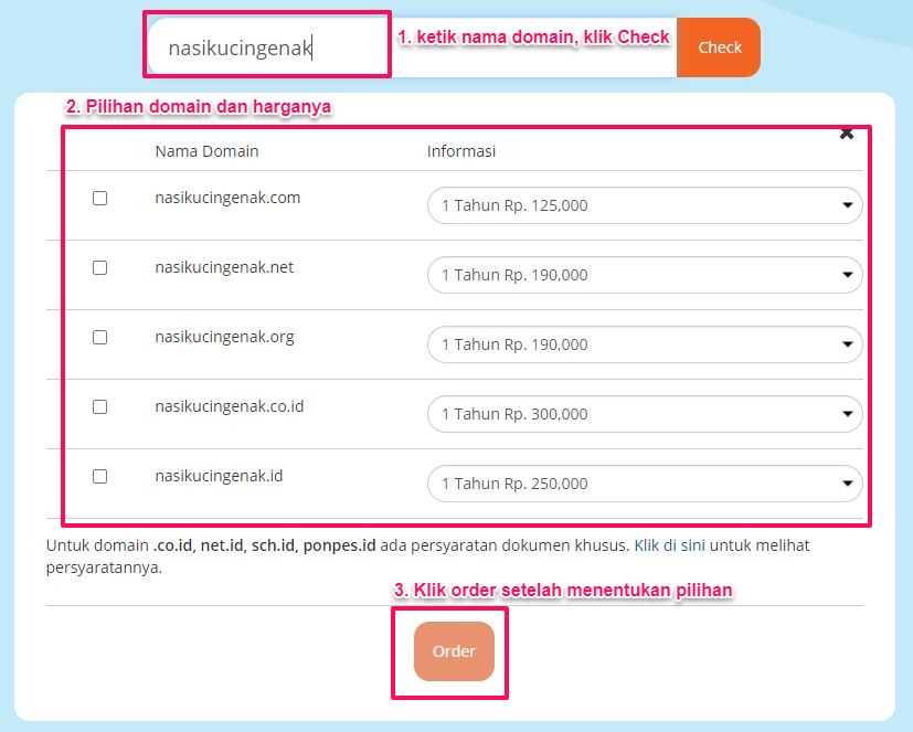 cara beli domain