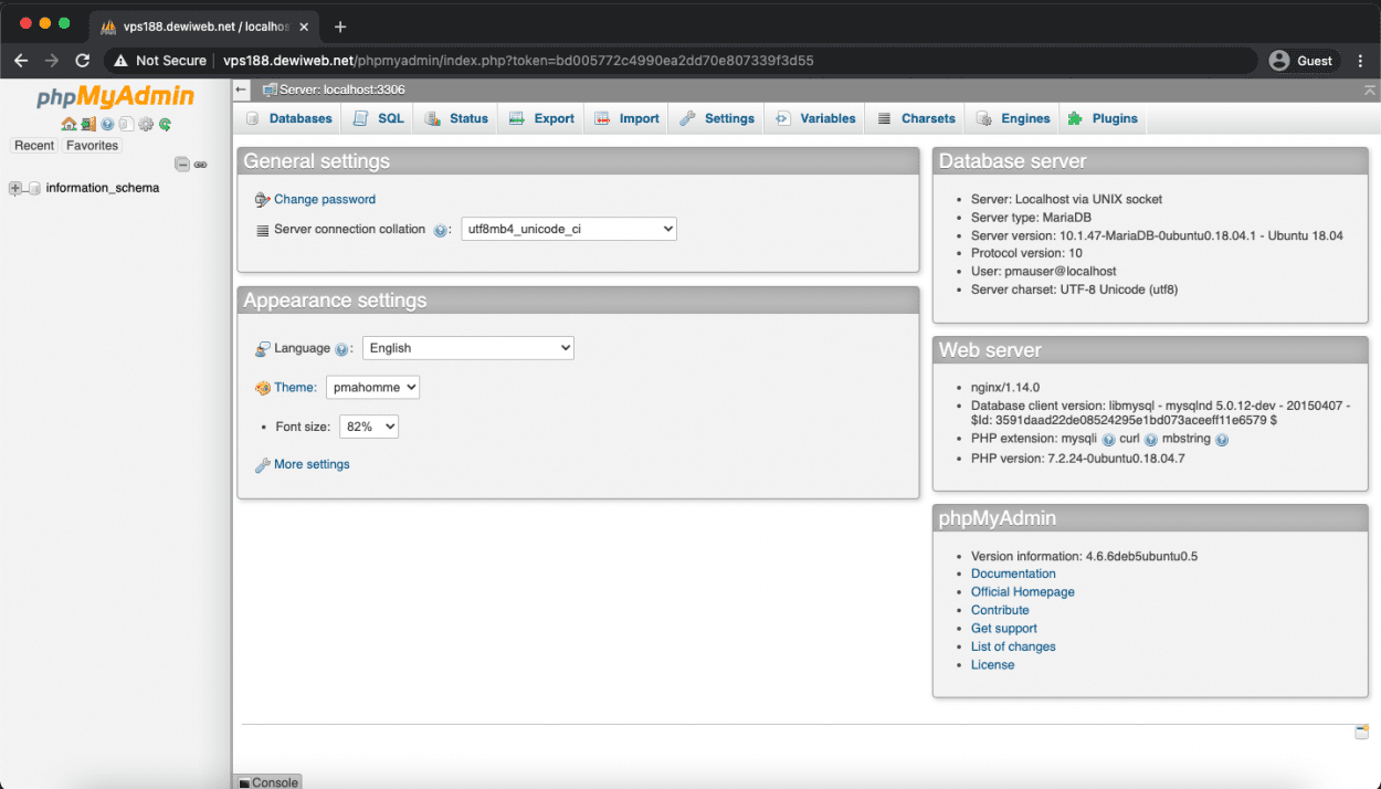 phpmyadmin ubuntu 18.04 nginx