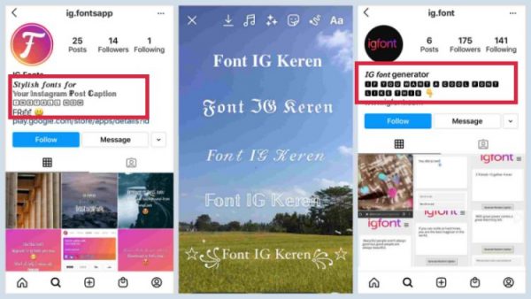 font ig keren