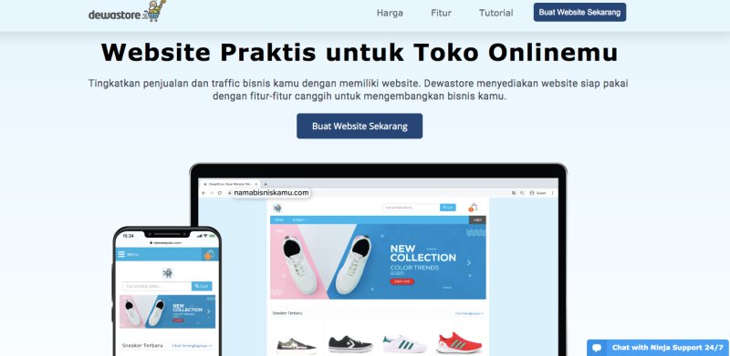 buat website toko online di dewastore