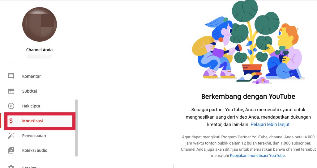 cara monetisasi youtube - klik monetisasi