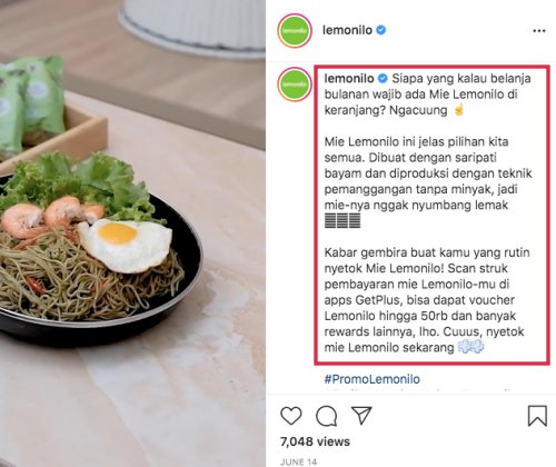 contoh copywriting makanan - lemonilo