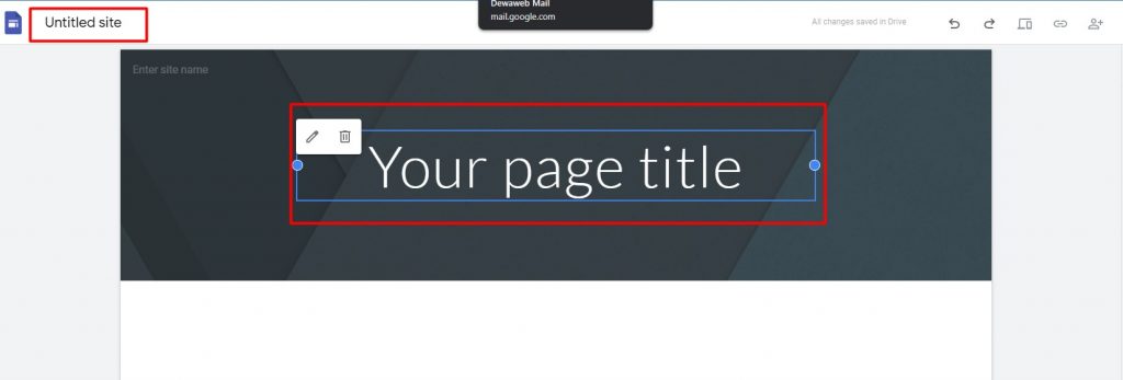Ubah judul Google Sites