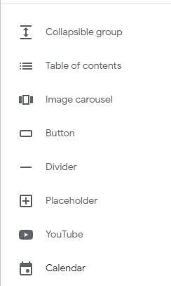 Editor Insert Google Sites
