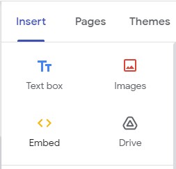 Mengenal editor Google Sites - Insert