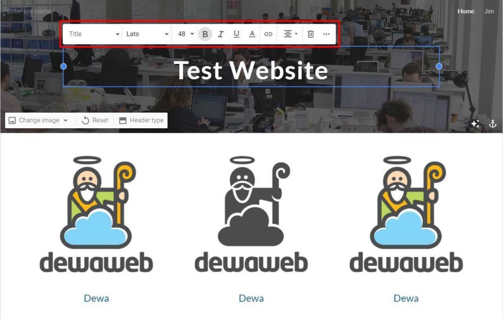 Mengenal Editor Google Sites - Tengah
