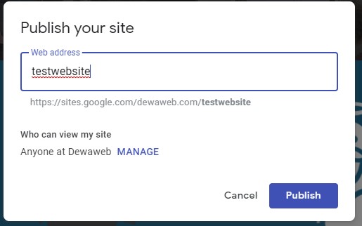 publish website